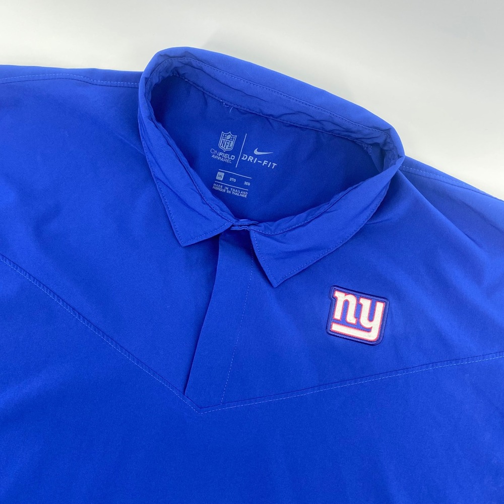 Nike NFL Polo Men 3XL Blue NY Giants Dri-Fit Onfield Sideline Short Sleeve Shirt